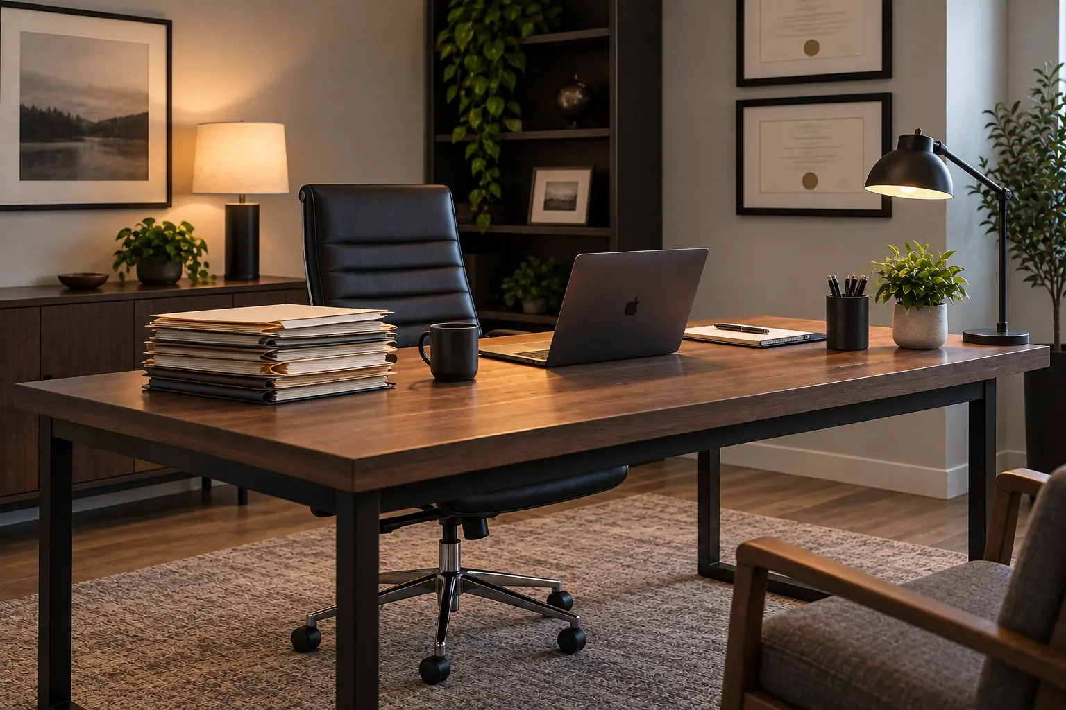 Solo home office workspace